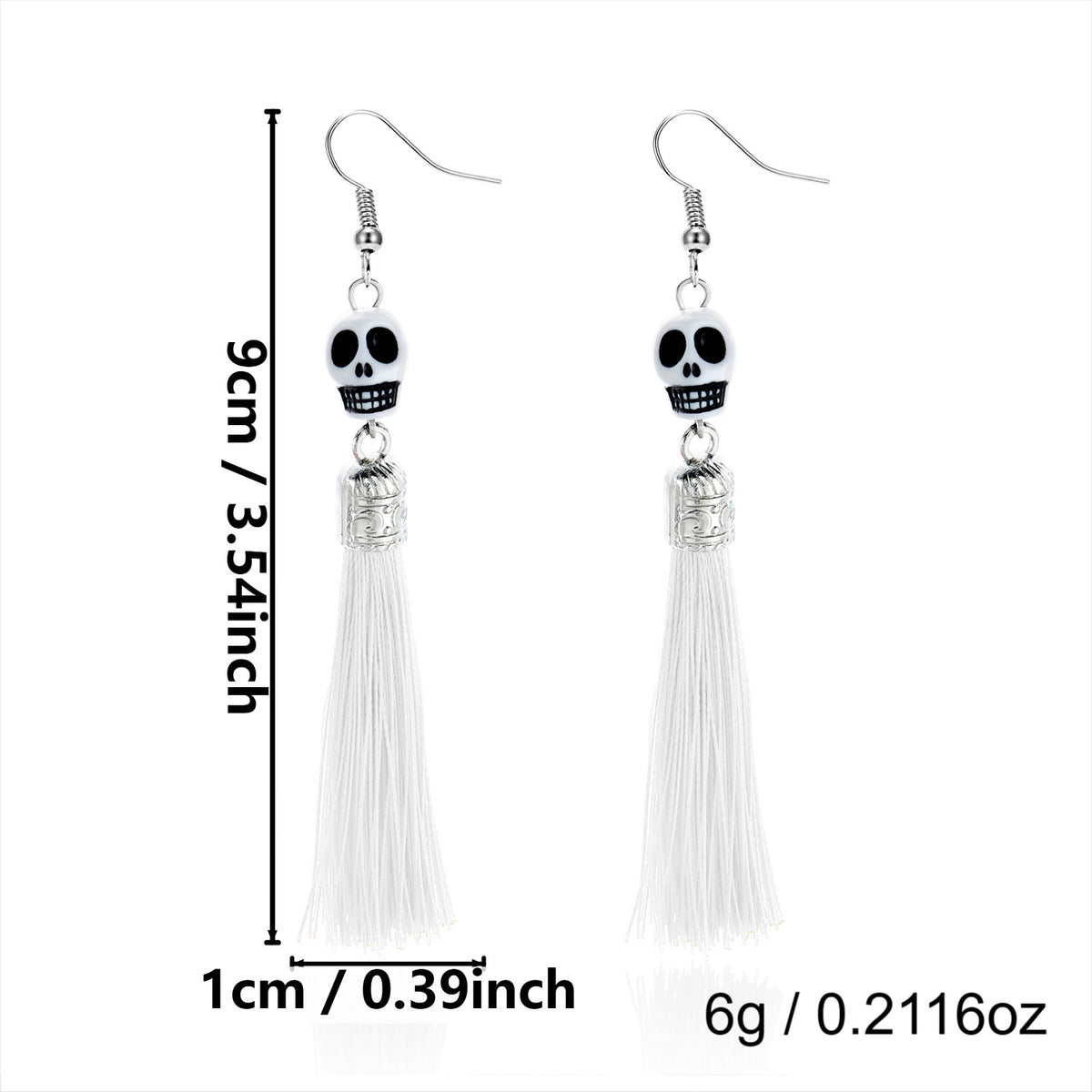 Skull Stack Tassel Drop Earrings - NO-8