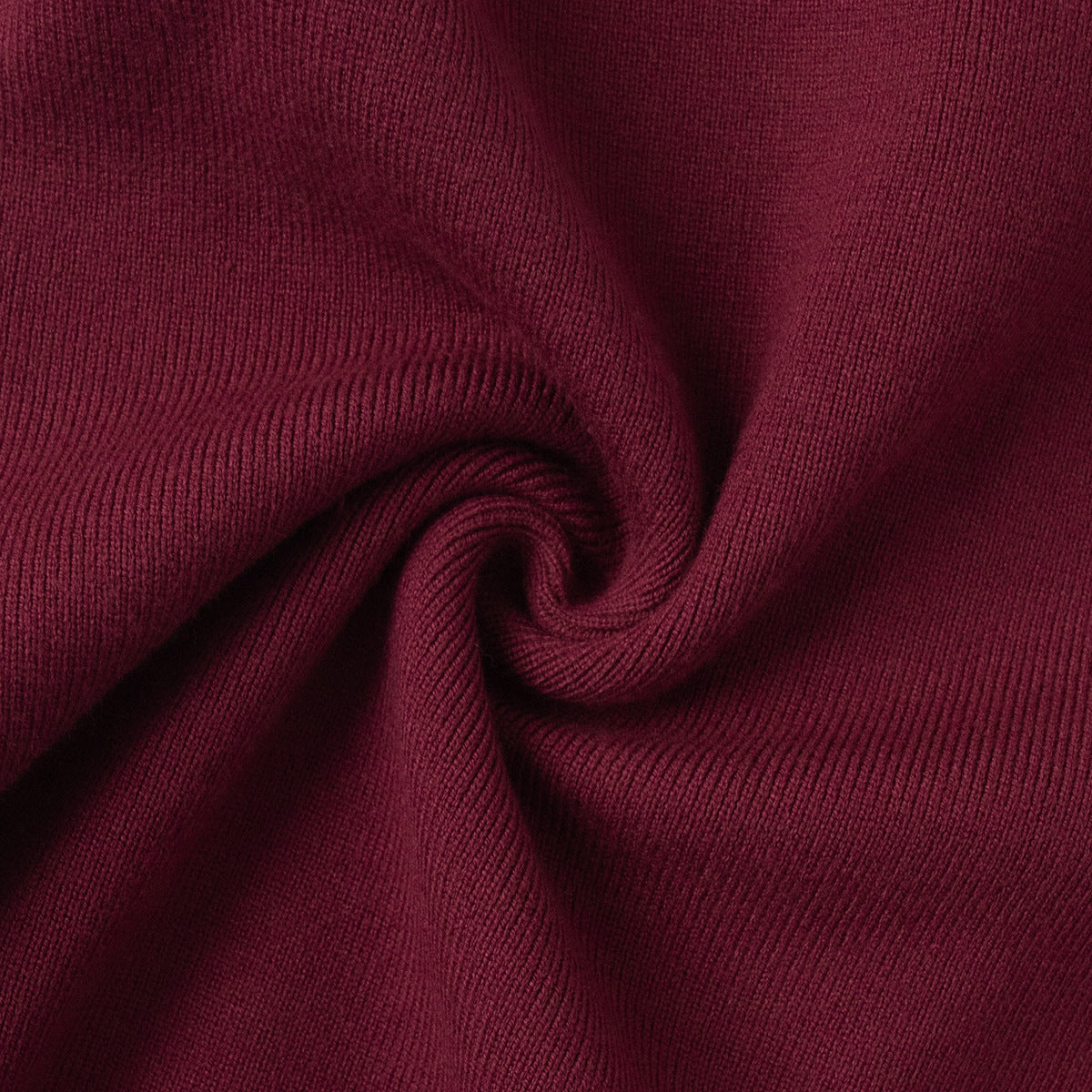 Mock Neck Zip Cardigan and Trouser Set - Winered - 4
