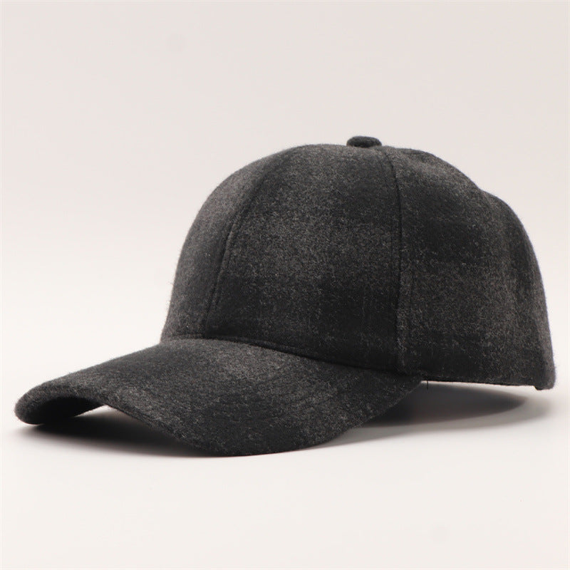 Tartan Check Curved Brim Baseball Cap - Black