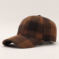 Tartan Check Curved Brim Baseball Cap - Coffee