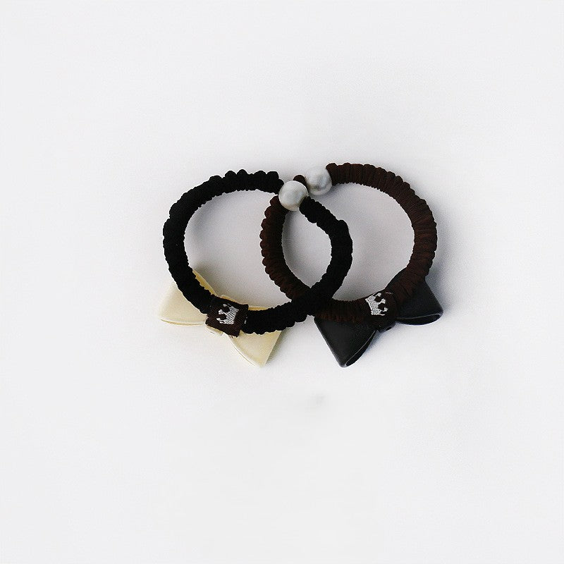 Polka Dot Bow Elastic Hair Tie - view 1