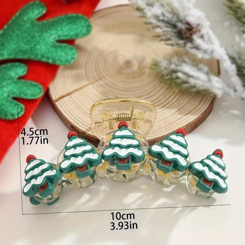 Christmas Motif Claw Hair Clip - Tree