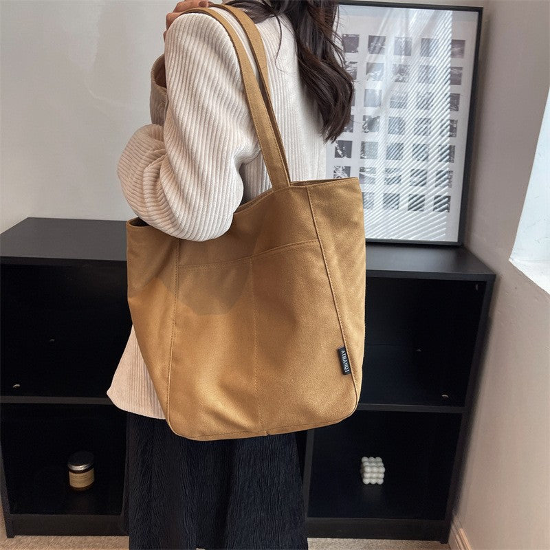 Canvas Zip Tote Bag with Front Pocket