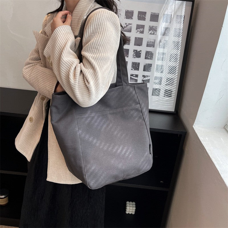 Canvas Zip Tote Bag with Front Pocket