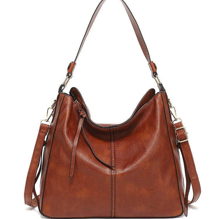 Slouchy Faux Leather Hobo Shoulder Bag