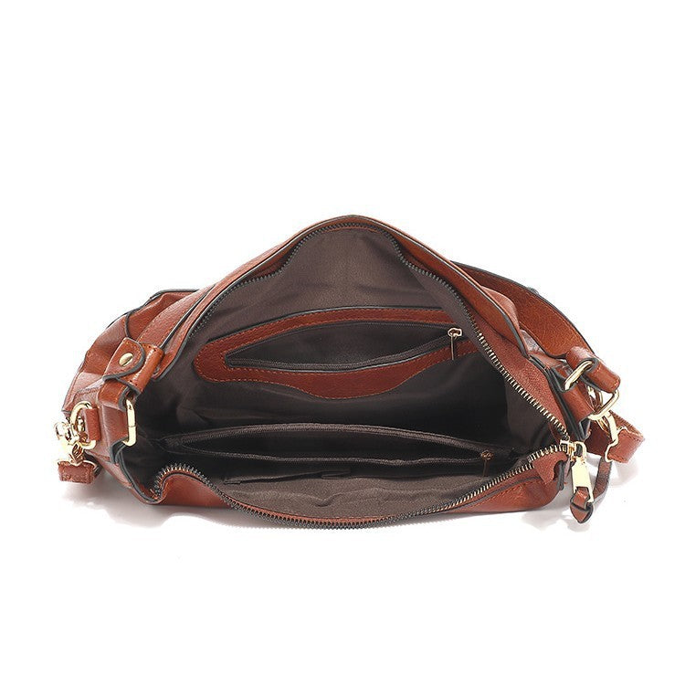Slouchy Faux Leather Hobo Shoulder Bag