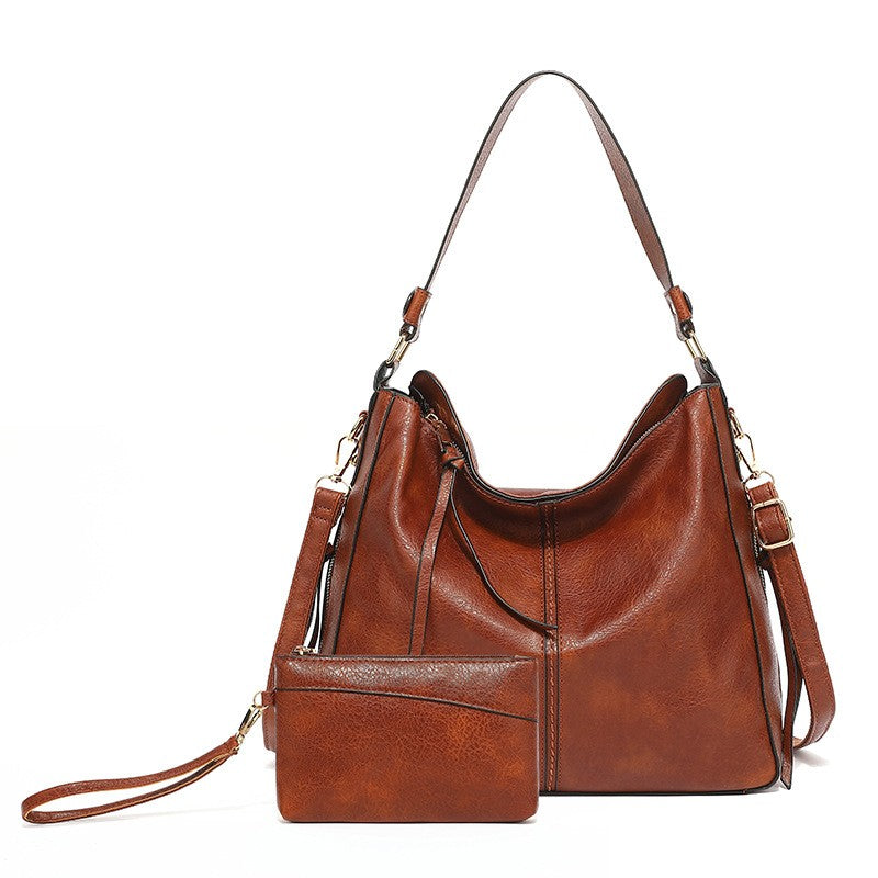 Slouchy Faux Leather Hobo Shoulder Bag