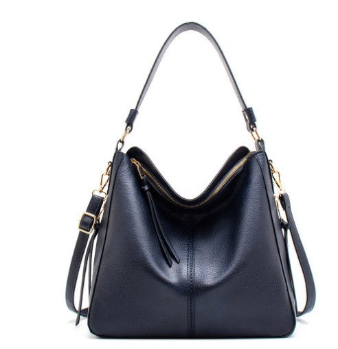 Slouchy Faux Leather Hobo Shoulder Bag