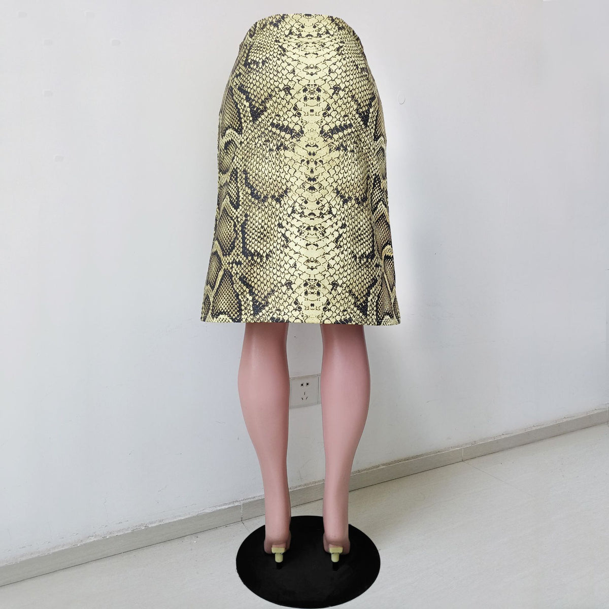 Snake Print A Line Midi Skirt - Python - 6