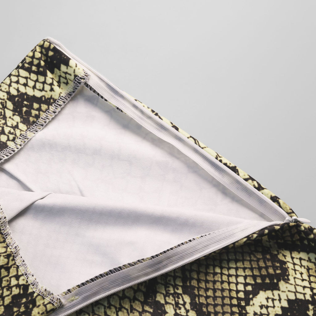Snake Print A Line Midi Skirt - Python - 8