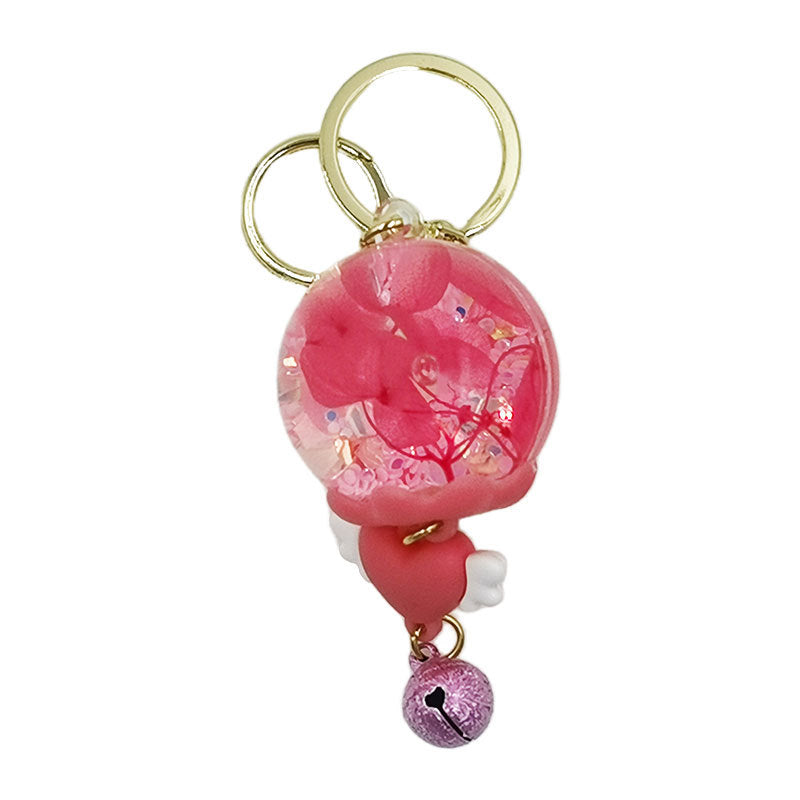 Floating Flower Orb Bell Keychain - view 1