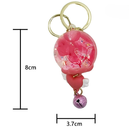 Floating Flower Orb Bell Keychain - view 2