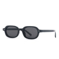 Vintage Two-Tone Tiny Oval Lens Sunglasses - Black