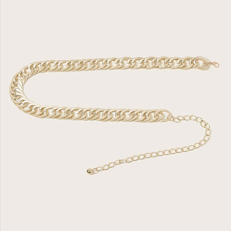 Chunky Curb Chain Waist Belt - Gold - 3