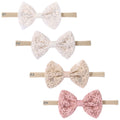 Floral Lace Bow Baby Nylon Headband - Set01