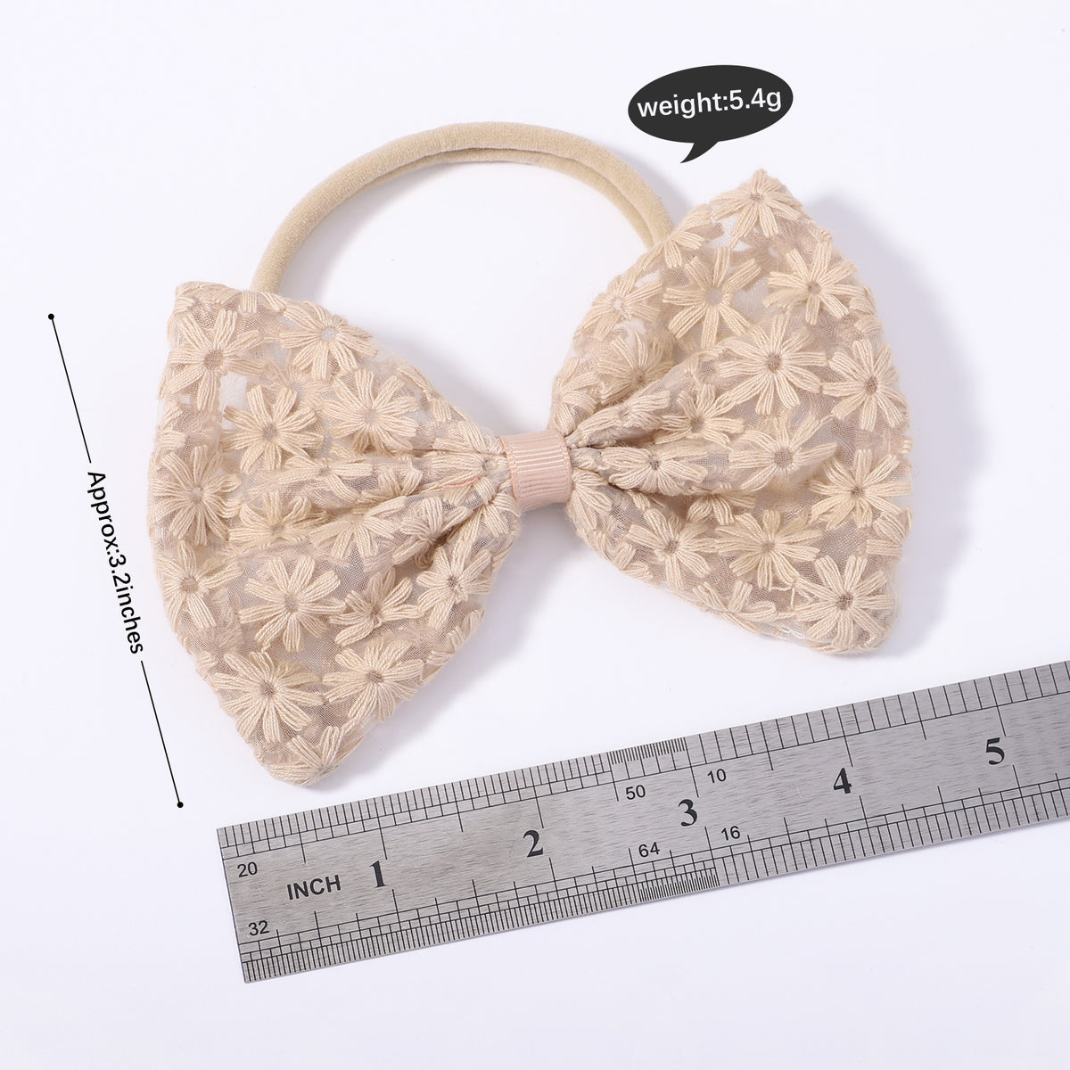 Floral Lace Bow Baby Nylon Headband - view 1