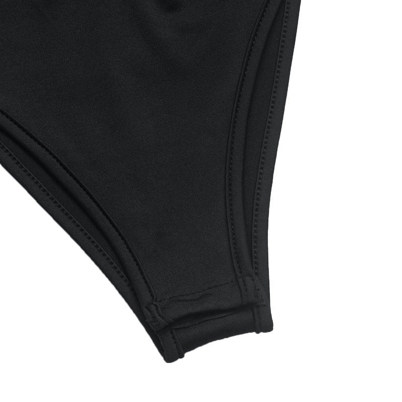 Rosette Ruched Off Shoulder Bodysuit - Black - 5