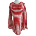 Striped Knit Mini Sweater Dress - Red