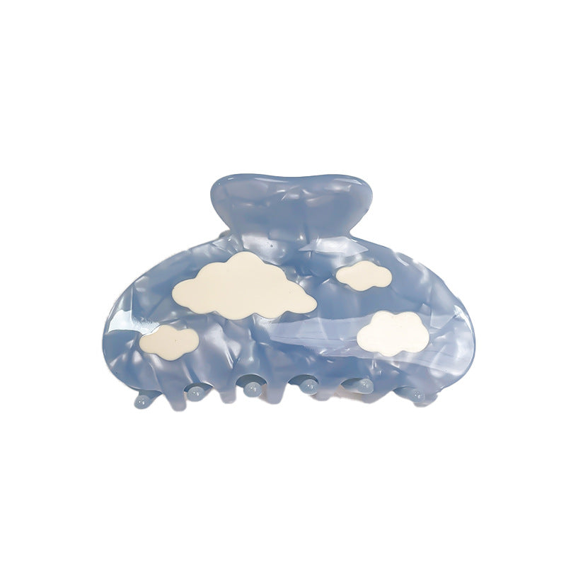 Cloud Print Acetate Hair Claw Clip