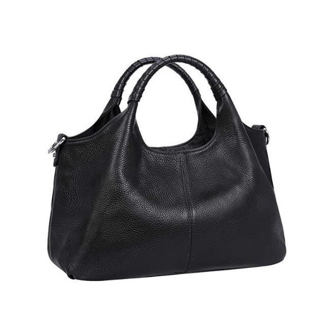 Slouchy Vegan Leather Top Handle Hobo Bag