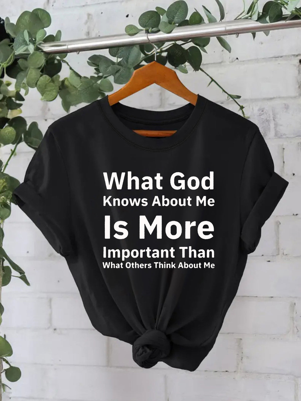 Faith Statement Graphic Cotton Tee - Black