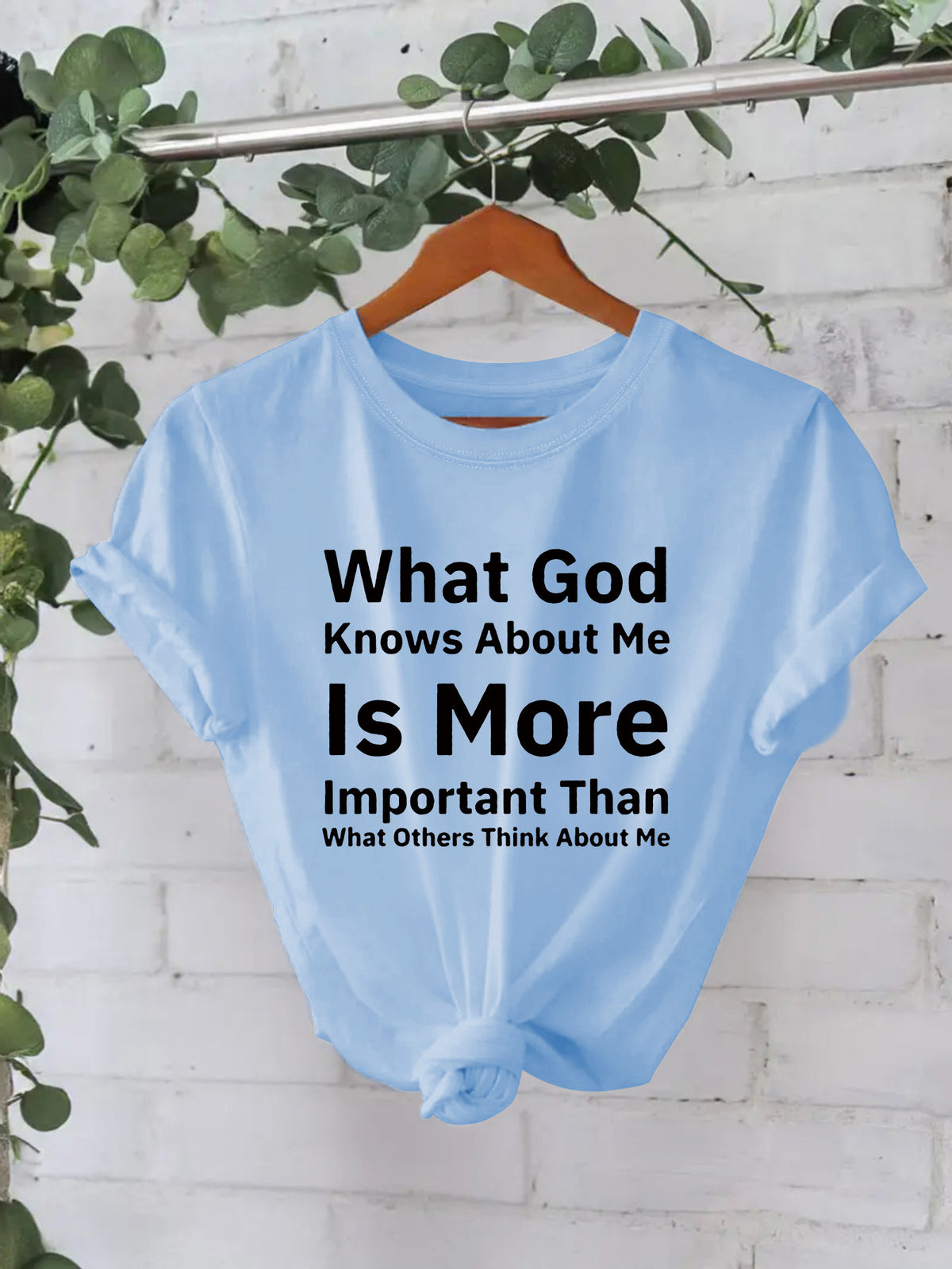 Faith Statement Graphic Cotton Tee - Blue