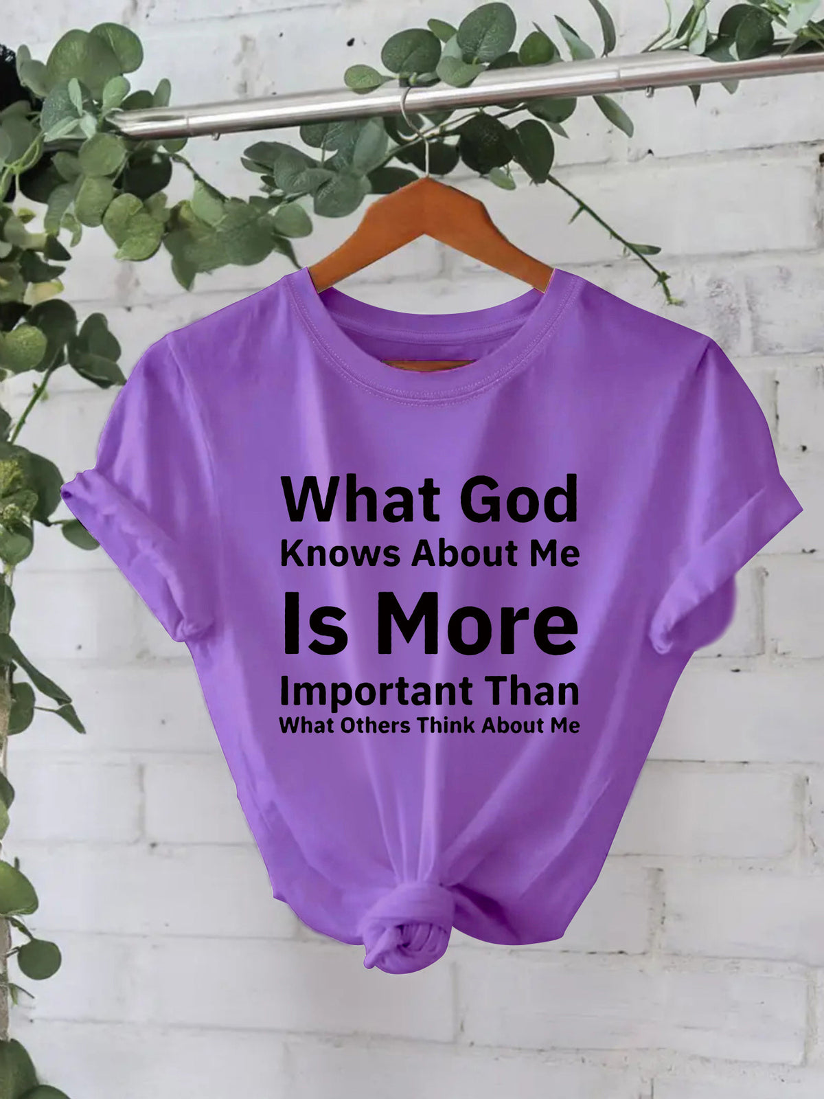 Faith Statement Graphic Cotton Tee - Purple