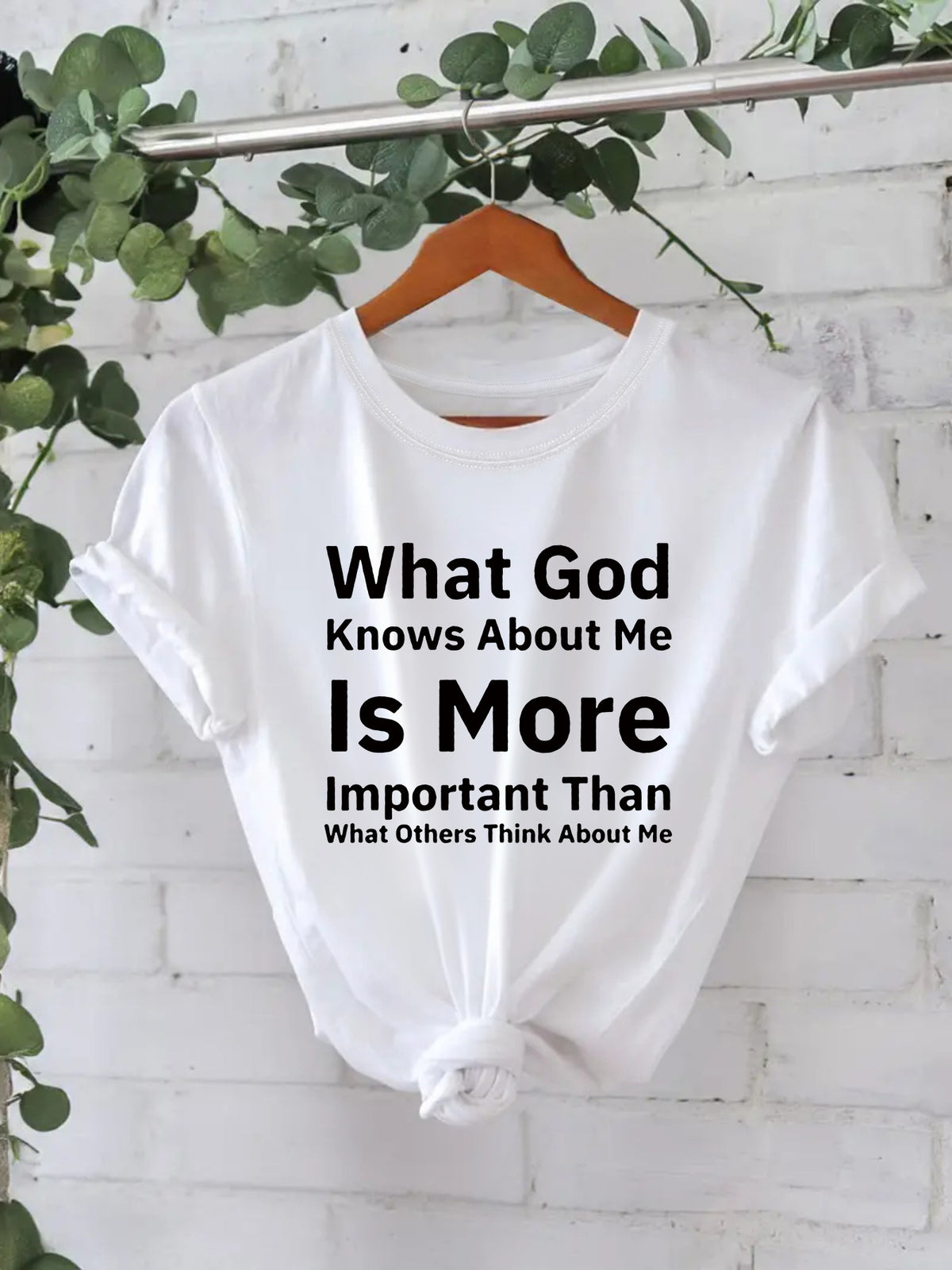 Faith Statement Graphic Cotton Tee - White