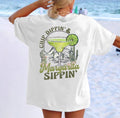 Desert Margarita Graphic Oversized Tee - White