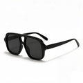 Oversized Square Sunglasses With Double Brow Bar - Color_01