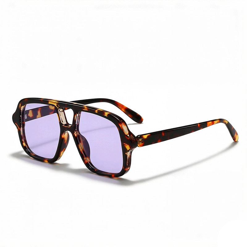 Oversized Square Sunglasses With Double Brow Bar - Color_04