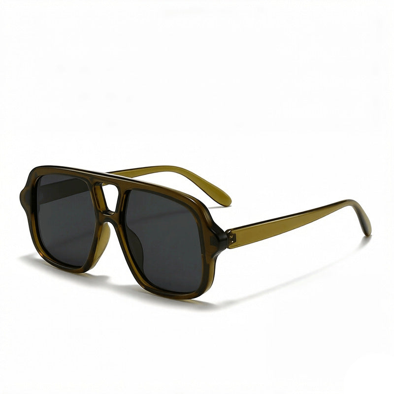 Oversized Square Sunglasses With Double Brow Bar - Color_06