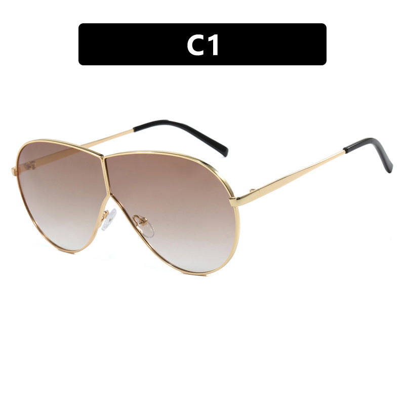 Oversized One Piece Lens Pilot Sunglasses - NO_01