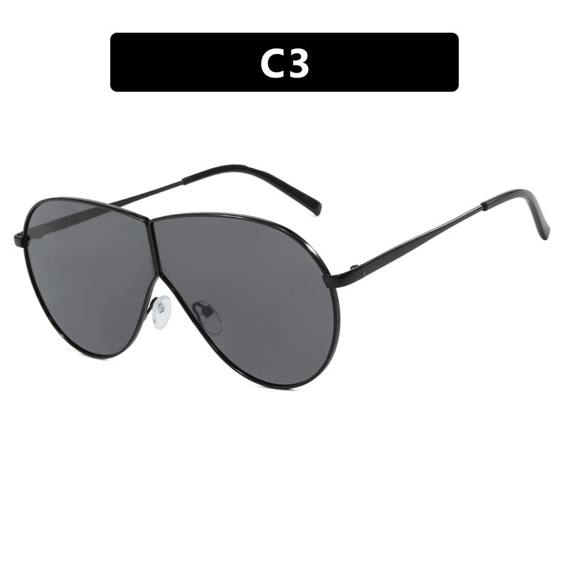 Oversized One Piece Lens Pilot Sunglasses - NO_03