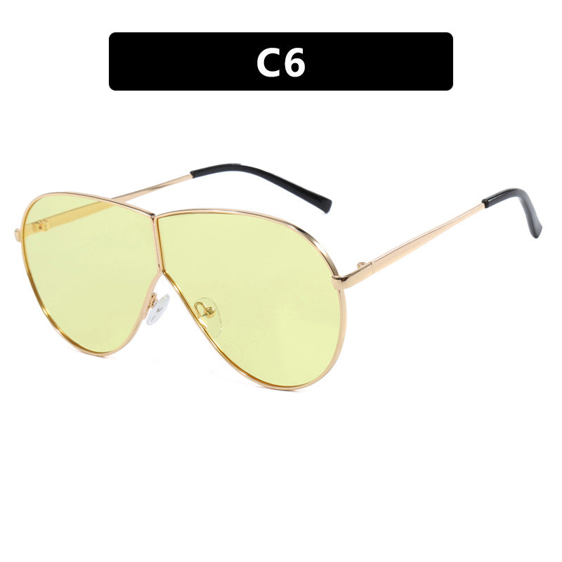 Oversized One Piece Lens Pilot Sunglasses - NO_06