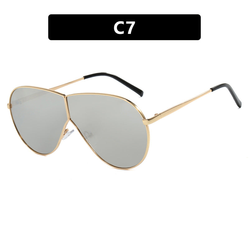 Oversized One Piece Lens Pilot Sunglasses - NO_07