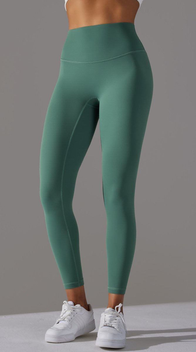 High Waist Brushed Seamless Yoga Leggings - Bright green