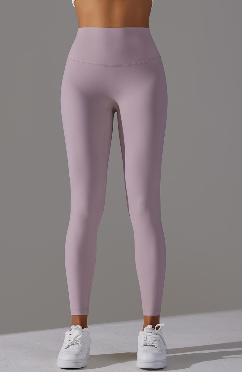 High Waist Brushed Seamless Yoga Leggings - Pink purple - 2