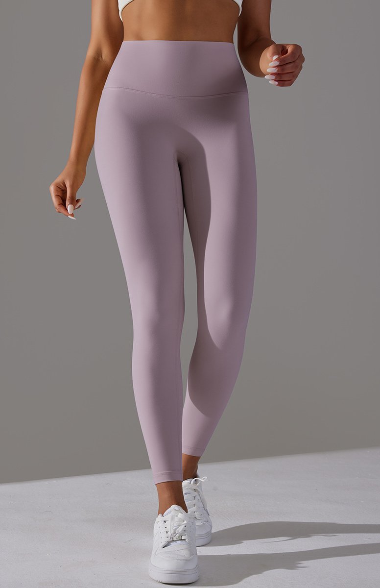 High Waist Brushed Seamless Yoga Leggings - Pink purple - 3