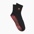 Fruit Patch Embroidery Crew Grip Socks - Black