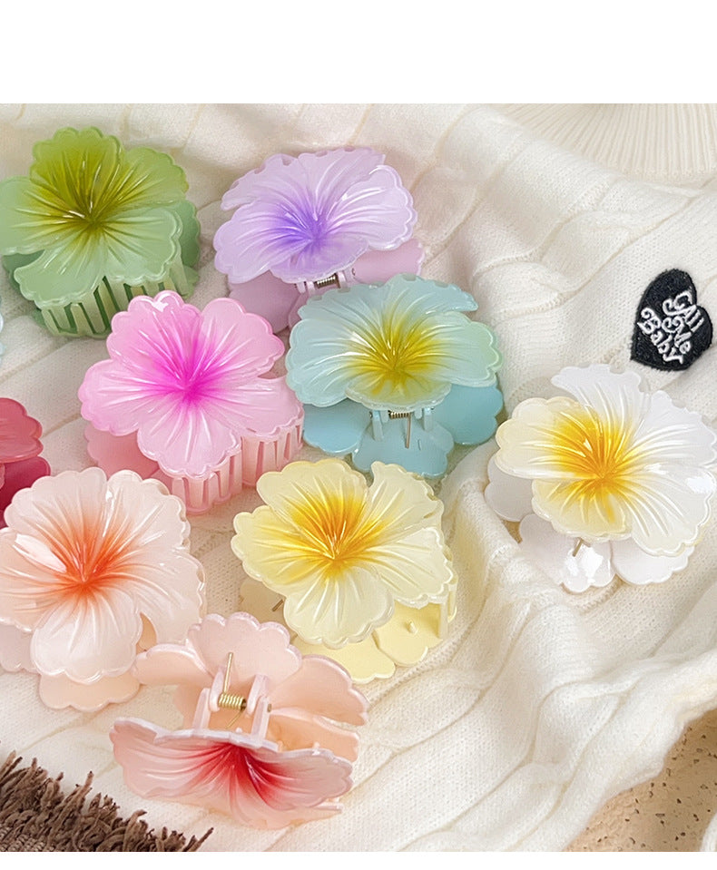 Ombre Hibiscus Flower Hair Claw Clip - view 1