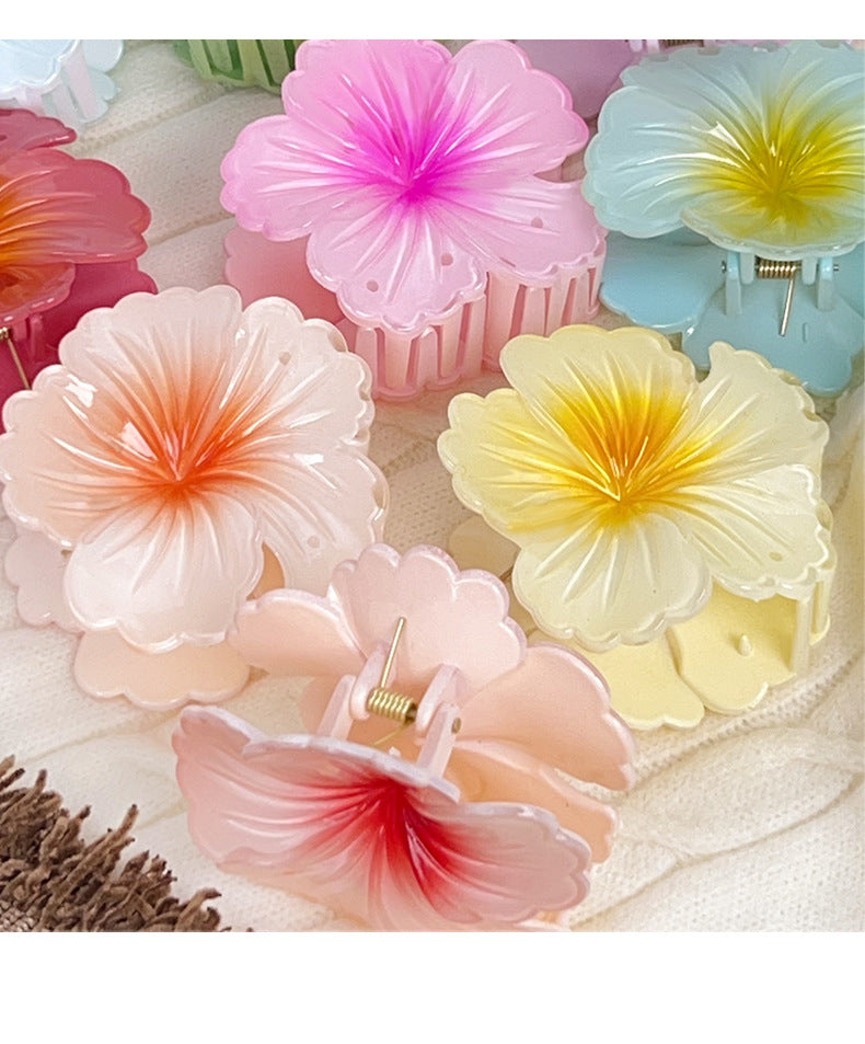 Ombre Hibiscus Flower Hair Claw Clip - view 3