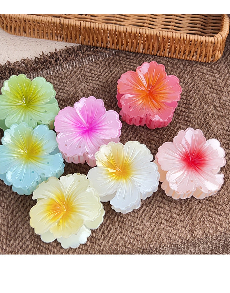 Ombre Hibiscus Flower Hair Claw Clip - view 5