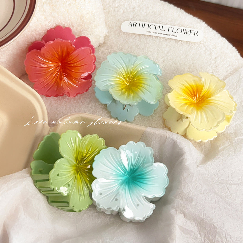 Ombre Hibiscus Flower Hair Claw Clip - view 6