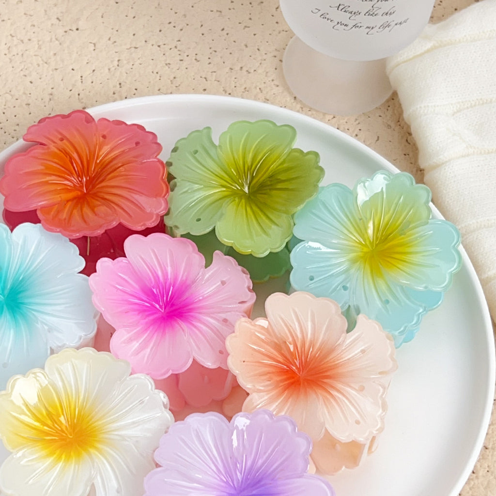 Ombre Hibiscus Flower Hair Claw Clip - view 7