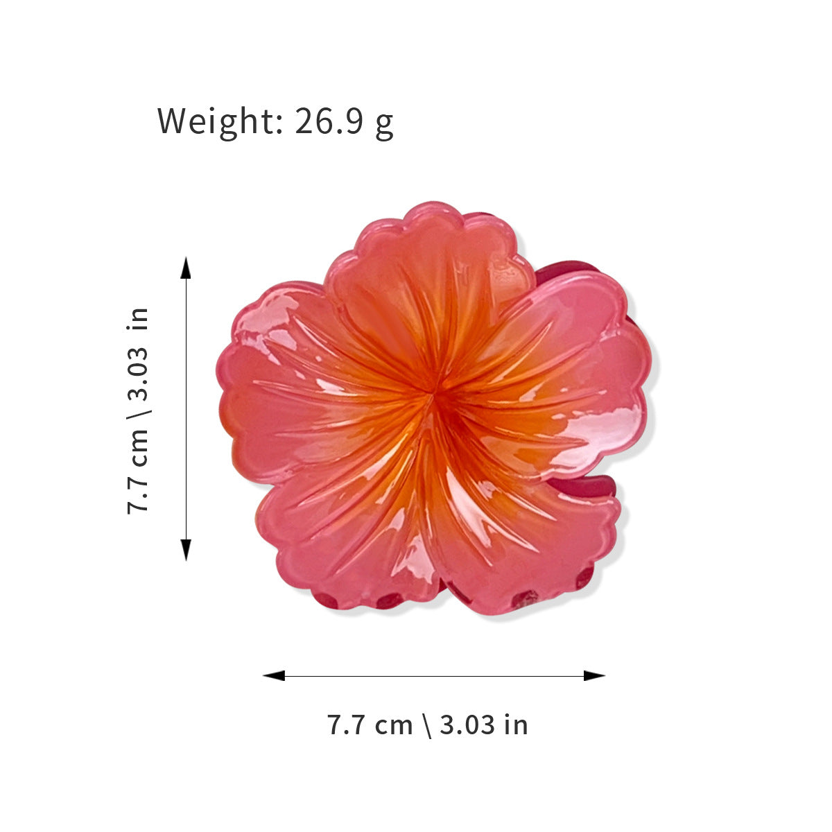 Ombre Hibiscus Flower Hair Claw Clip - view 8