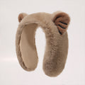 Bear Ear Plush Wraparound Earmuffs - Khaki
