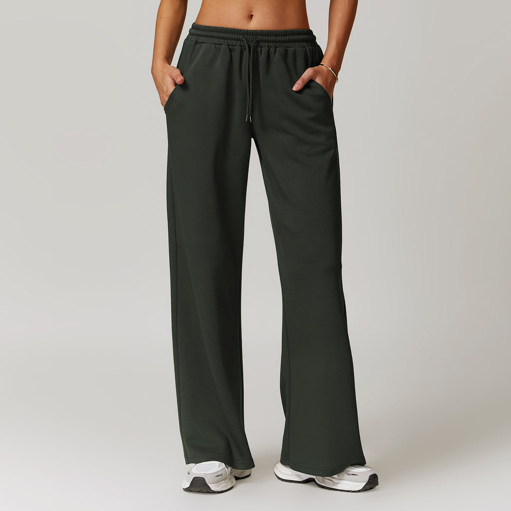 High Waist Wide Leg Sweatpant Joggers - Grey