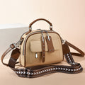 Colorblock Bowling Bag With Wide Strap - Khaki