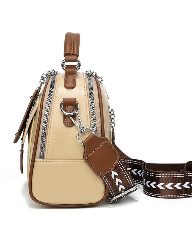 Colorblock Bowling Bag With Wide Strap - Khaki - 2